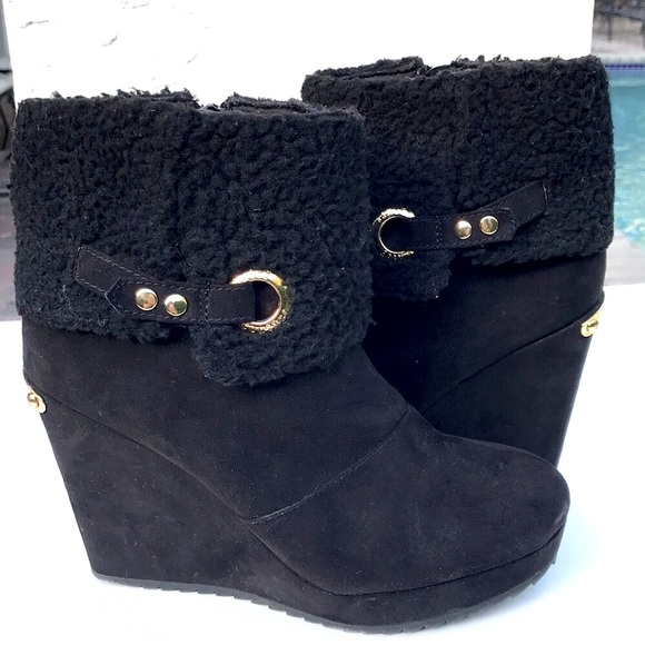 Juicy Couture Shoes - Juicy Couture fur lined platform ankle boo…